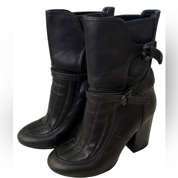 Zadig & Voltaire Shoes - Zadig & Voltaire & Laurence Dacade Black Heeled Boots with Buckle Detail